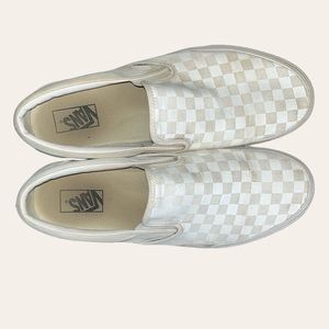 White Checkered Vans